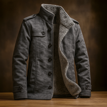 Elegant Men's Coat | Suede Design with Merino Wool Lining – Timeless Warmth for Comfort and Style 7