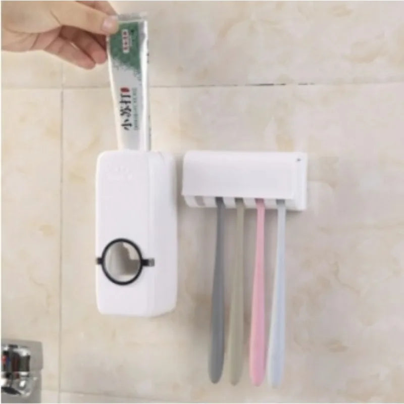 Compact Toothbrush Holder with Auto Toothpaste Dispenser - Lusomart