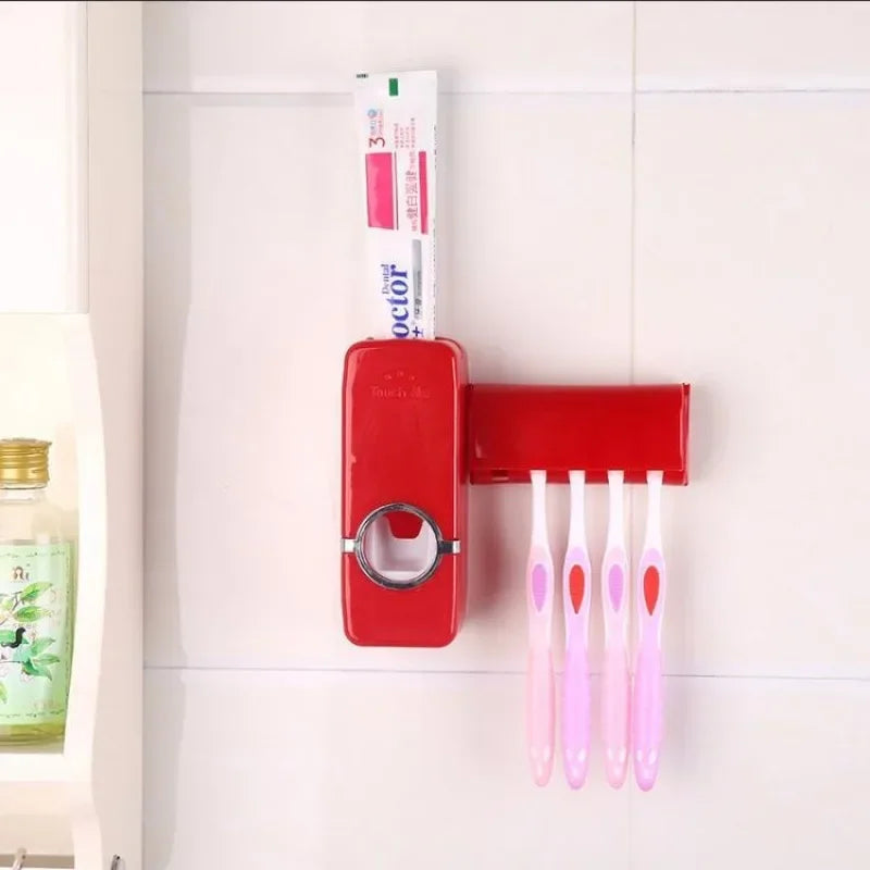 Elegant Toothbrush Holder with Automatic Toothpaste Dispensing – Space-Saving Bathroom Organizer for Tidy Oral Care 1