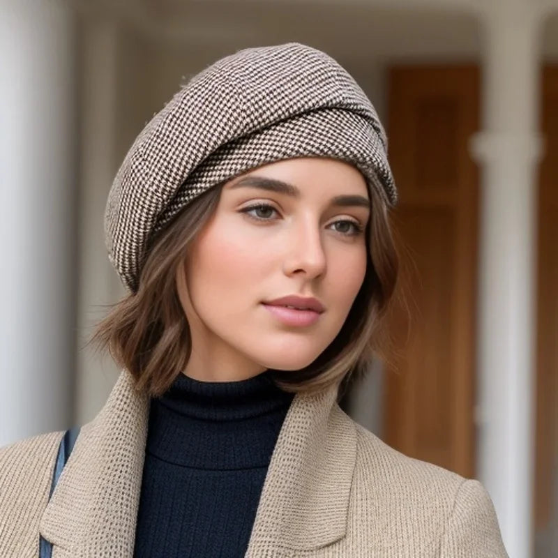 Classic Ladies Beret Hat with Plush Material - Lusomart
