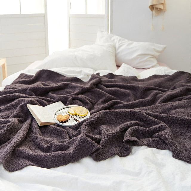 Plush Microfiber Throw Blanket in 5 Soft Colors