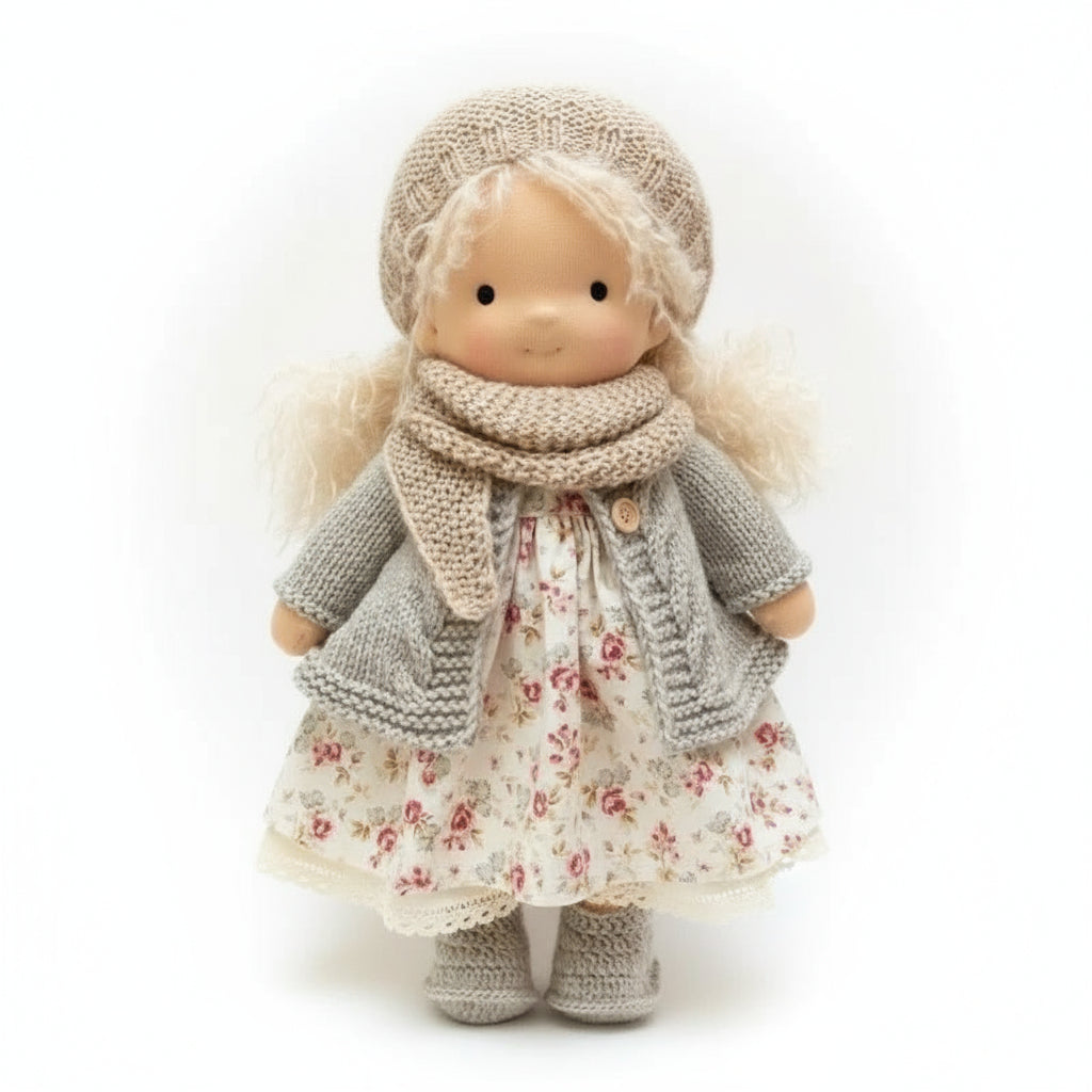 EloraCotton | Soft Charming Handmade Waldorf Doll for Imaginative Play 11