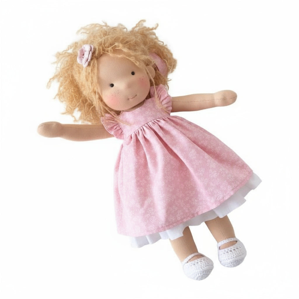 EloraCotton | Soft Charming Handmade Waldorf Doll for Imaginative Play 12
