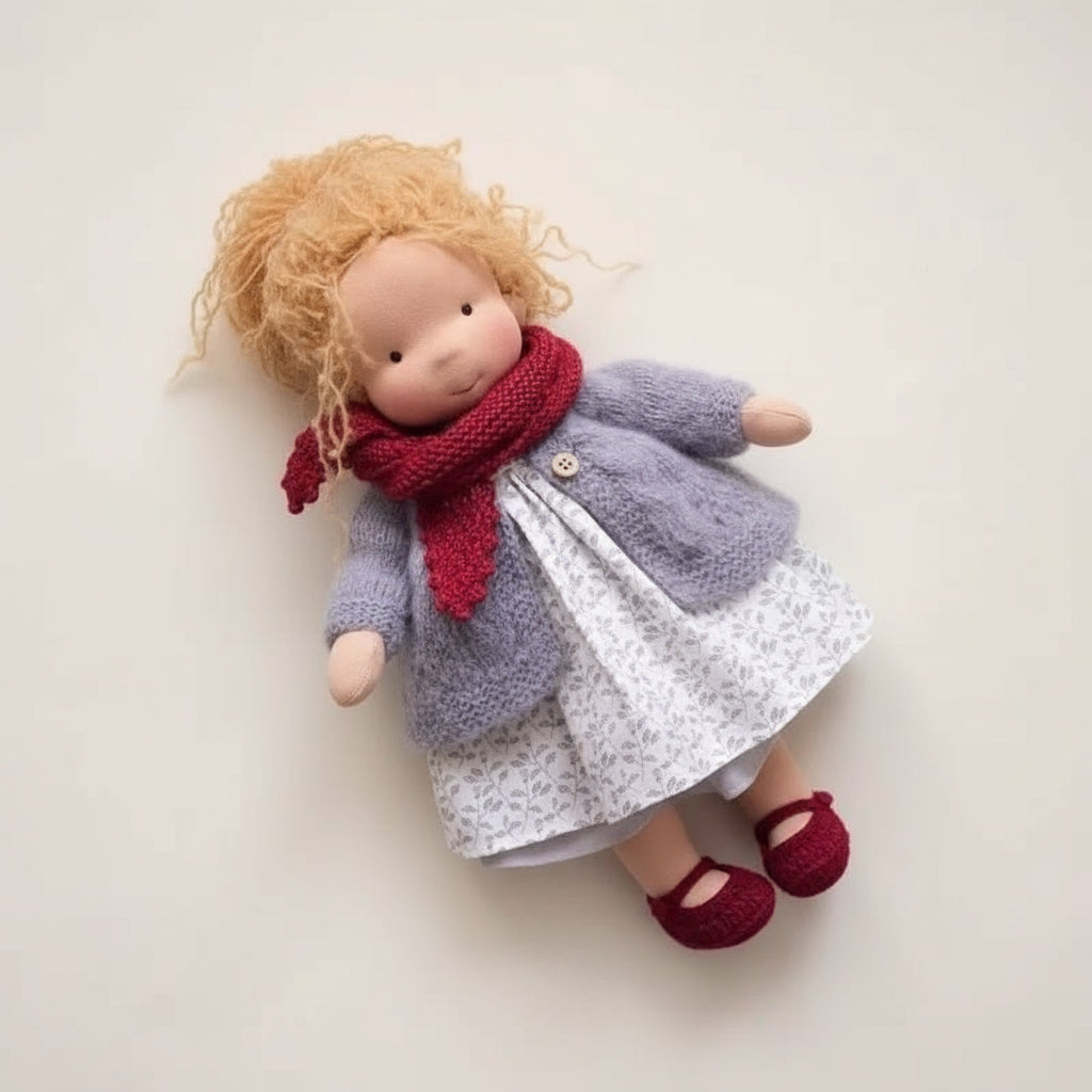 EloraCotton | Soft Charming Handmade Waldorf Doll for Imaginative Play 13