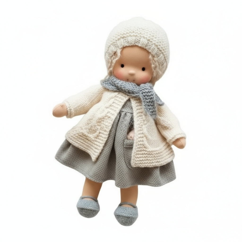EloraCotton | Soft Charming Handmade Waldorf Doll for Imaginative Play 17