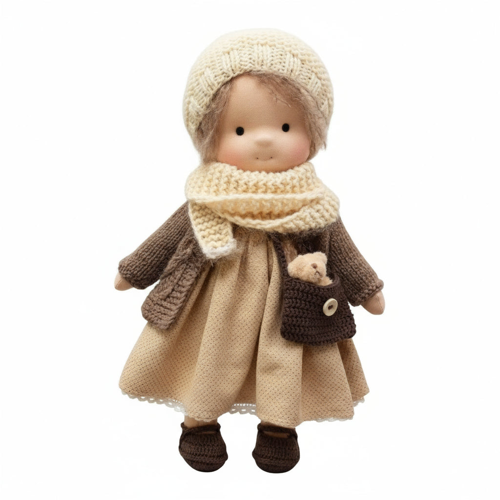 EloraCotton | Soft Charming Handmade Waldorf Doll for Imaginative Play 19