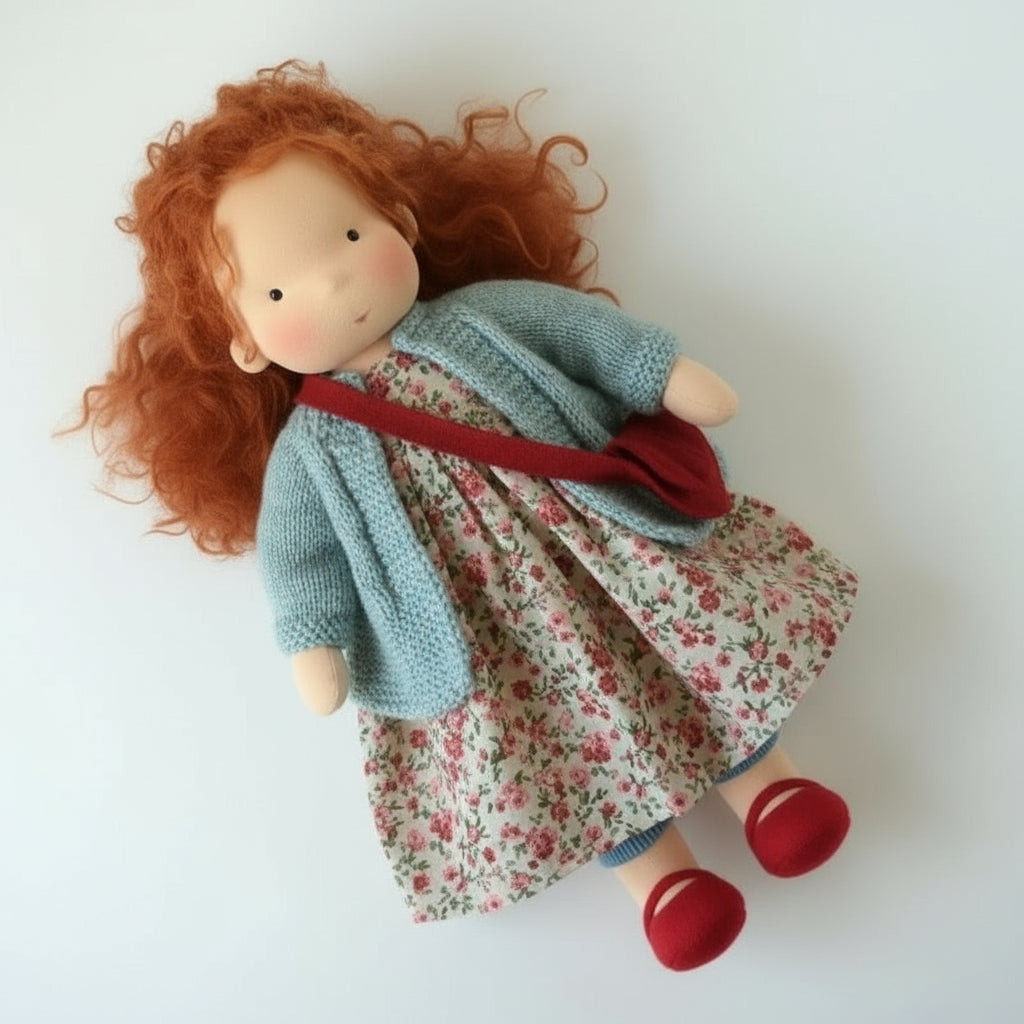 EloraCotton | Soft Charming Handmade Waldorf Doll for Imaginative Play 21