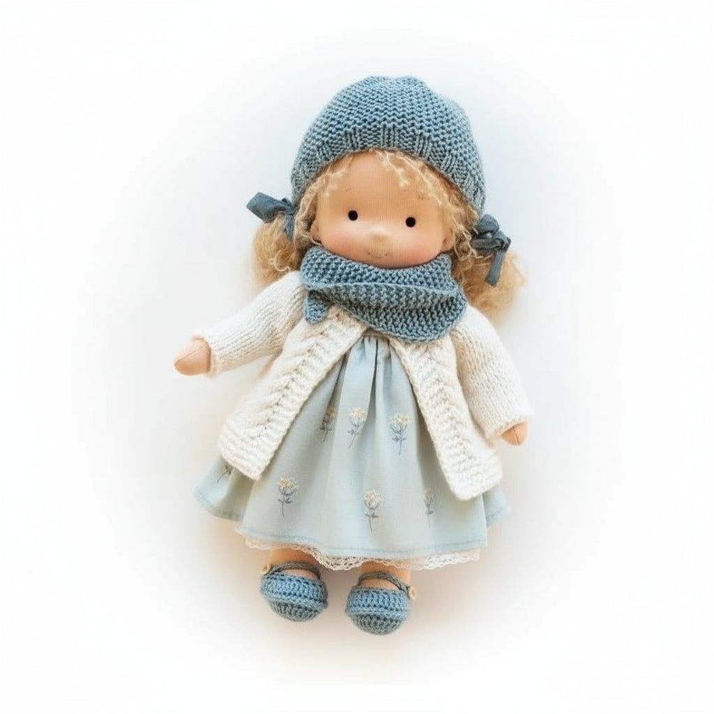 EloraCotton | Soft Charming Handmade Waldorf Doll for Imaginative Play 23