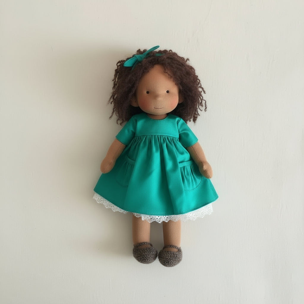 EloraCotton | Soft Charming Handmade Waldorf Doll for Imaginative Play 25