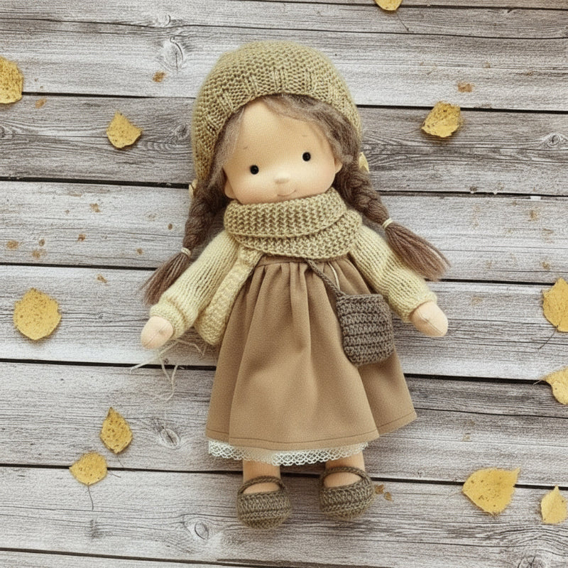 EloraCotton | Soft Charming Handmade Waldorf Doll for Imaginative Play 27