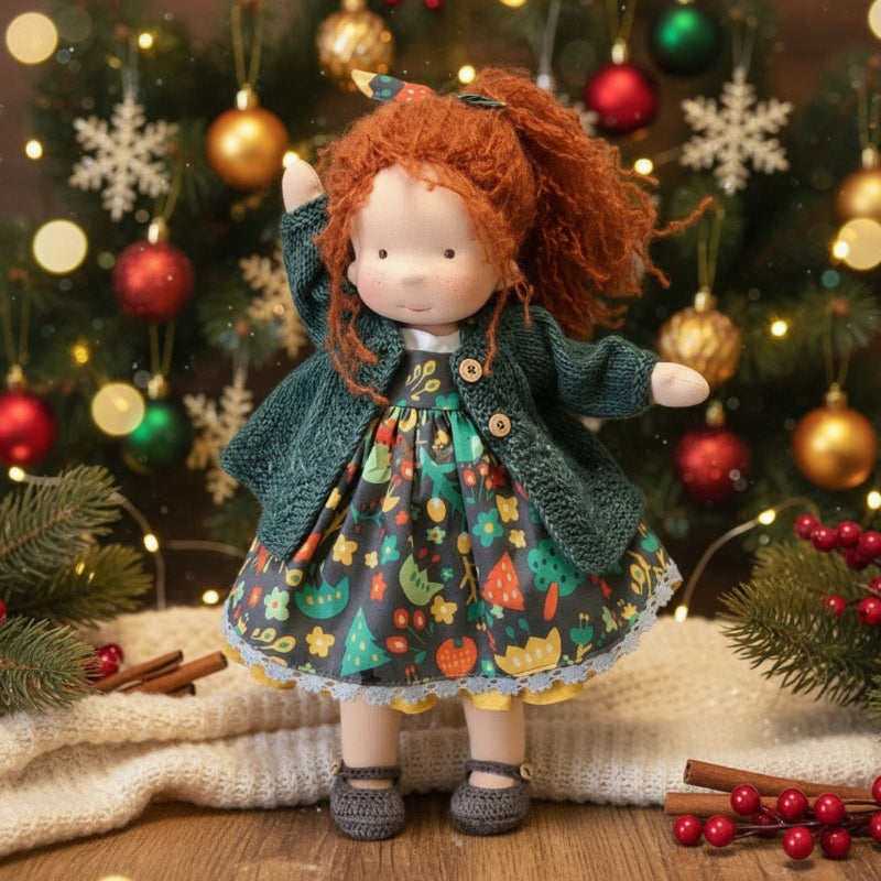 EloraCotton | Soft Charming Handmade Waldorf Doll for Imaginative Play 3