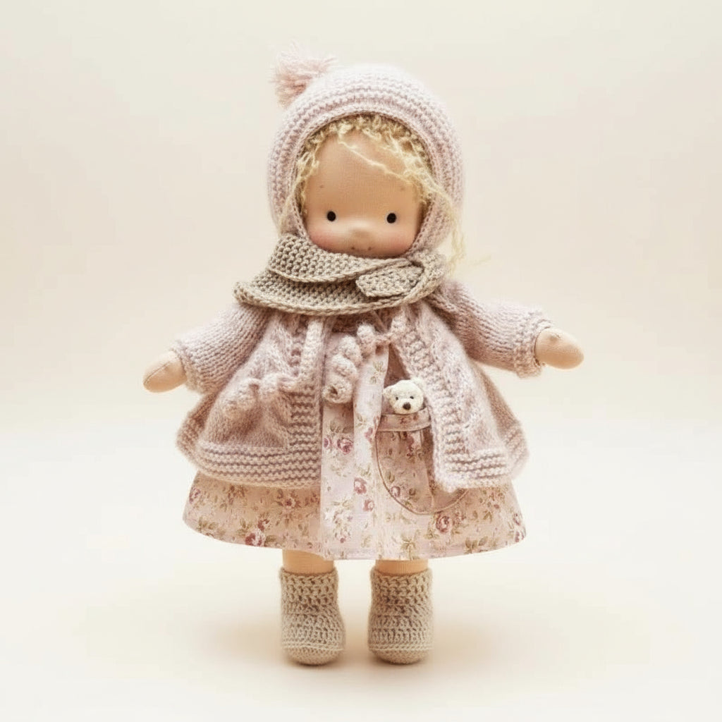 EloraCotton | Soft Charming Handmade Waldorf Doll for Imaginative Play 30