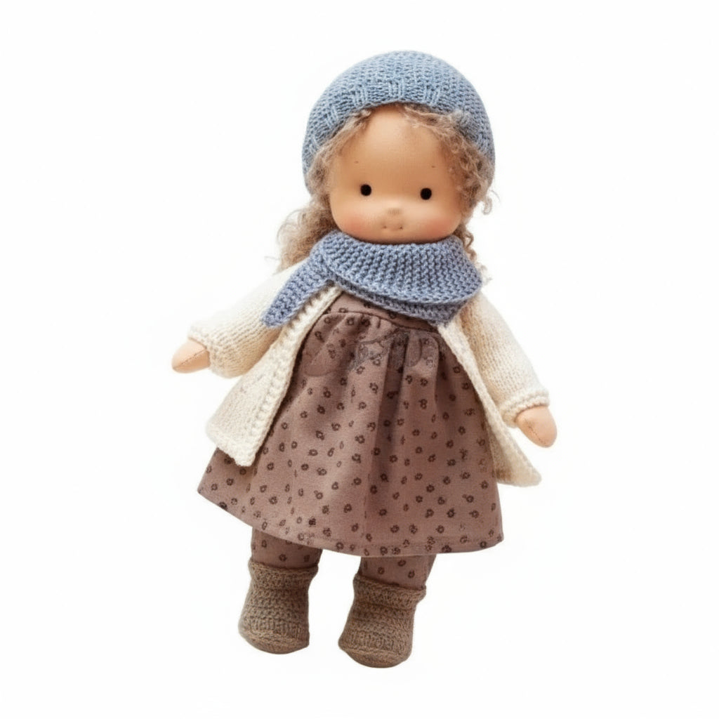 EloraCotton | Soft Charming Handmade Waldorf Doll for Imaginative Play 32