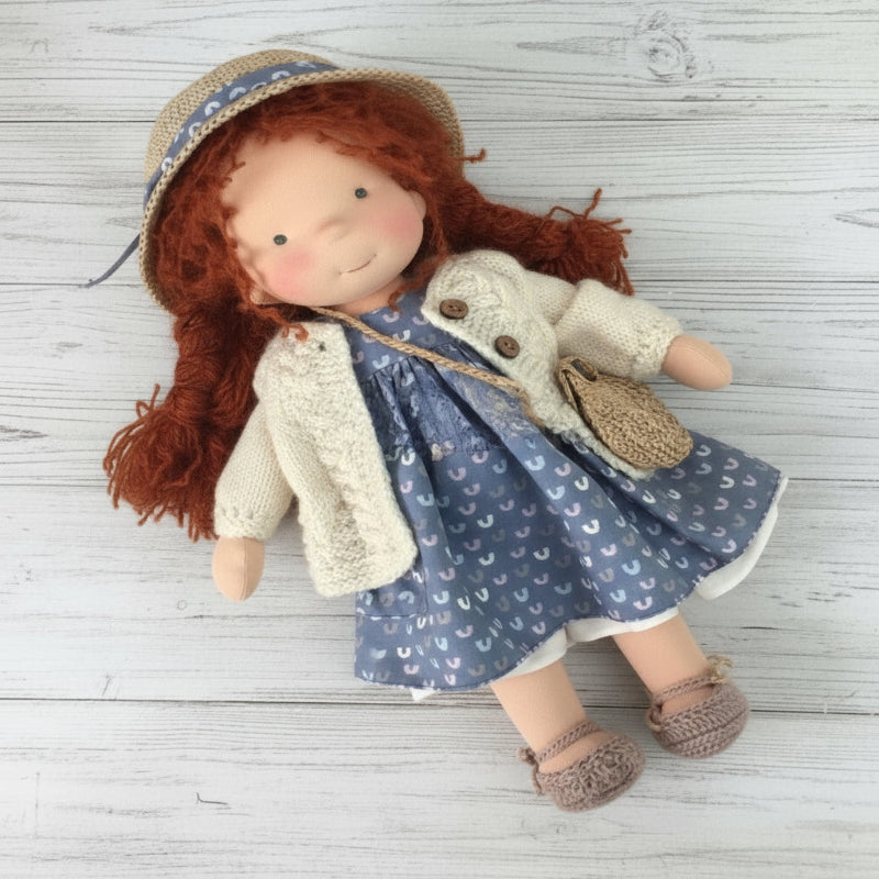 EloraCotton | Soft Charming Handmade Waldorf Doll for Imaginative Play 33