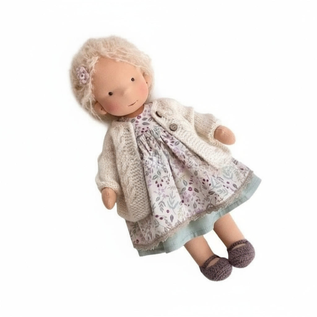 EloraCotton | Soft Charming Handmade Waldorf Doll for Imaginative Play 35
