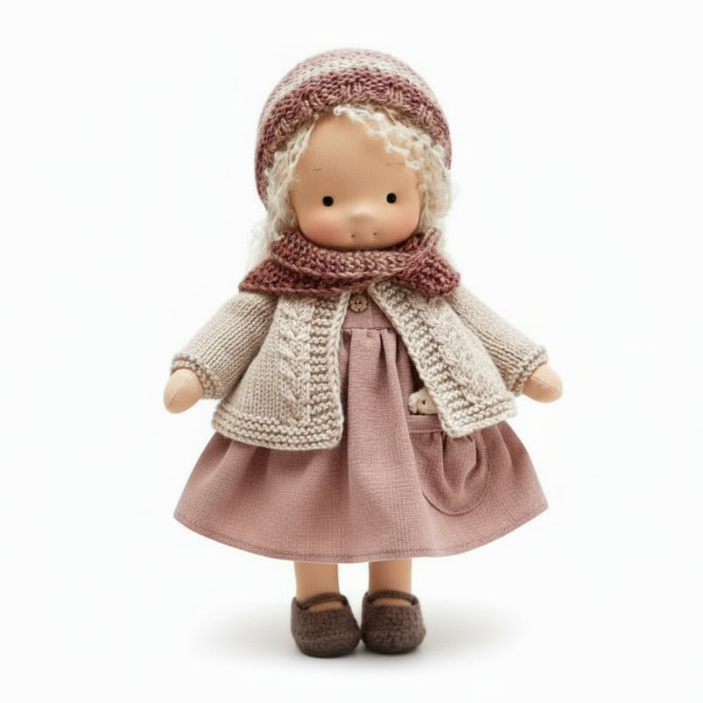 EloraCotton | Soft Charming Handmade Waldorf Doll for Imaginative Play 36