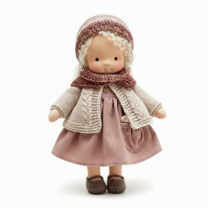 EloraCotton | Soft Charming Handmade Waldorf Doll for Imaginative Play 36