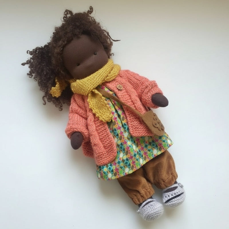 EloraCotton | Soft Charming Handmade Waldorf Doll for Imaginative Play 4