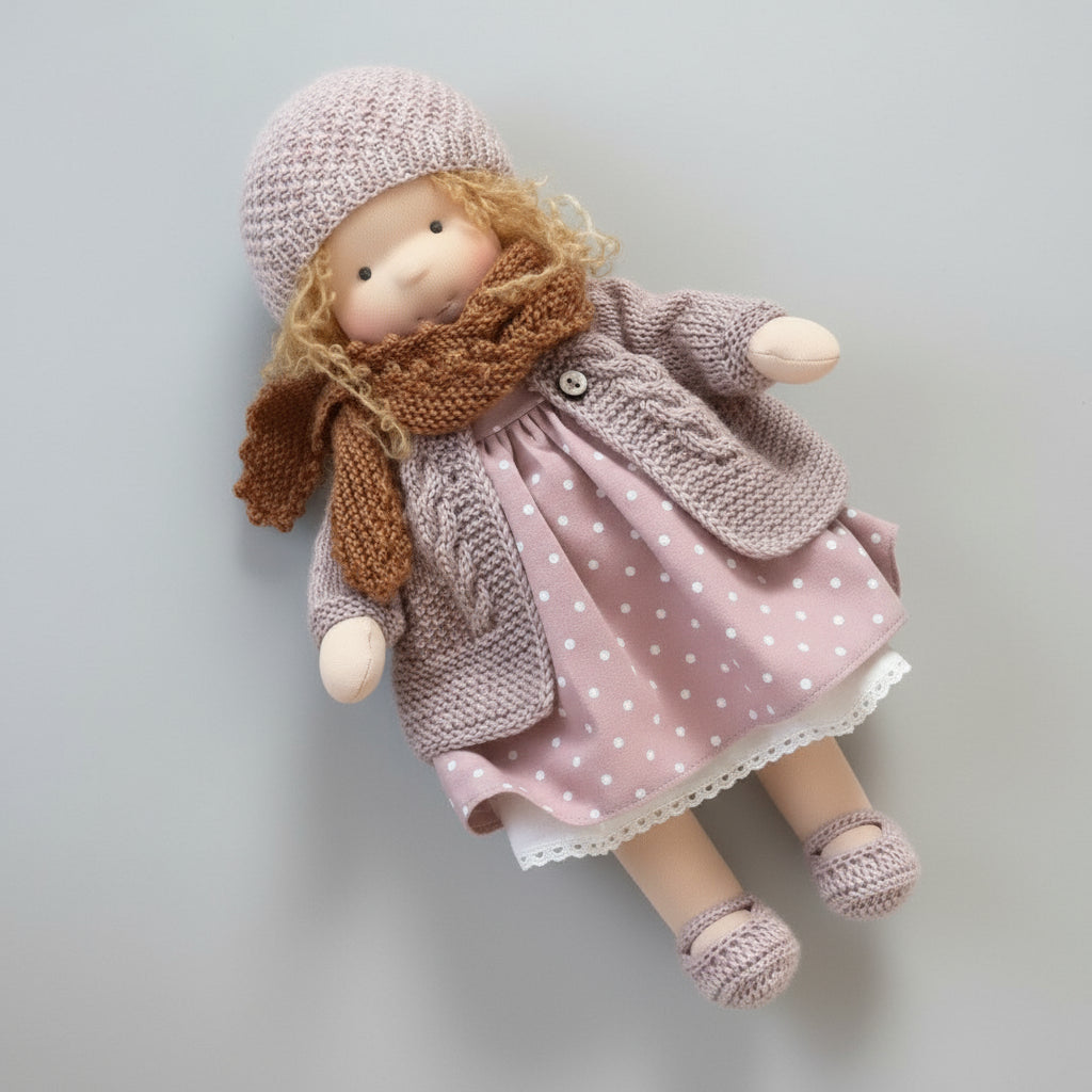 EloraCotton | Soft Charming Handmade Waldorf Doll for Imaginative Play 5