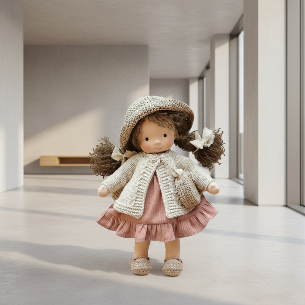 EloraCotton | Soft Charming Handmade Waldorf Doll for Imaginative Play 6