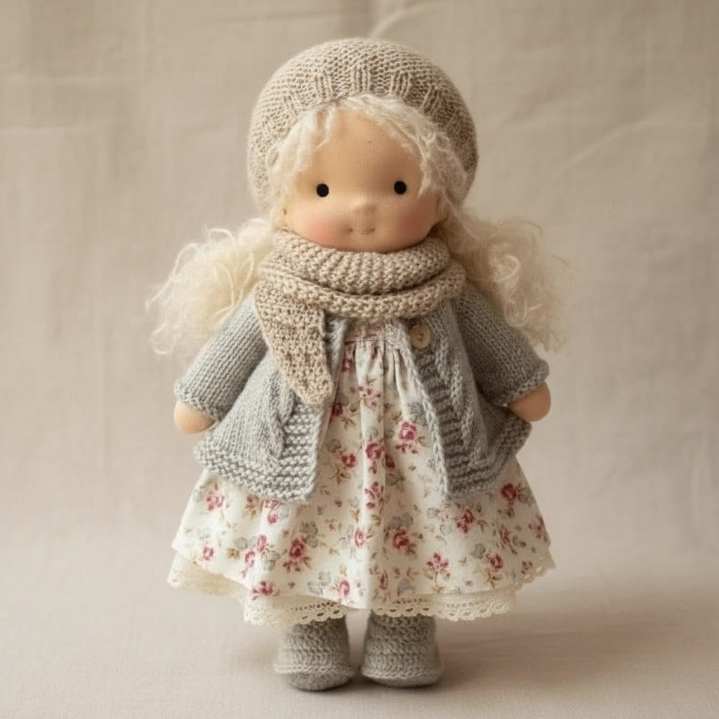 EloraCotton | Soft Charming Handmade Waldorf Doll for Imaginative Play 7