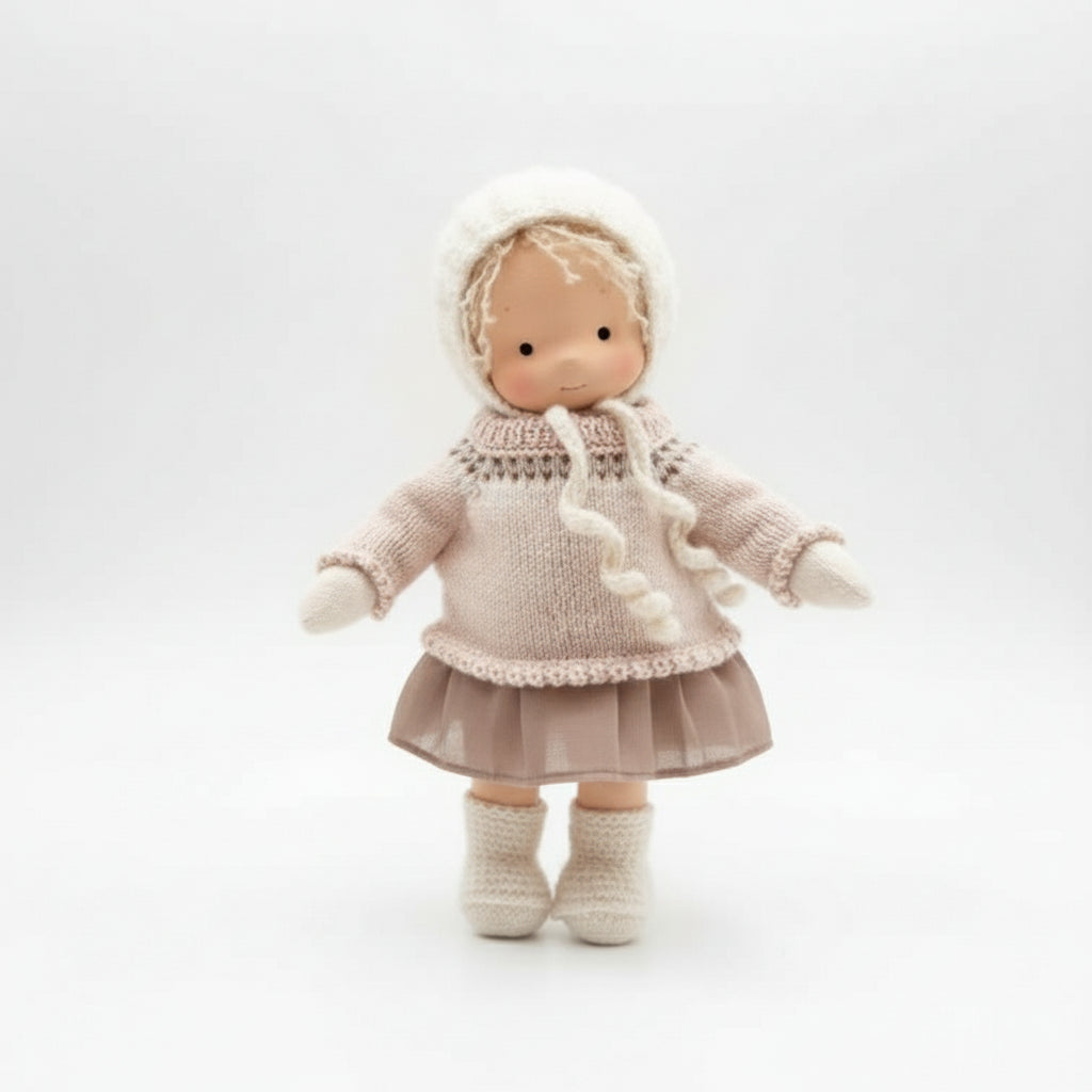 EloraCotton | Soft Charming Handmade Waldorf Doll for Imaginative Play 9