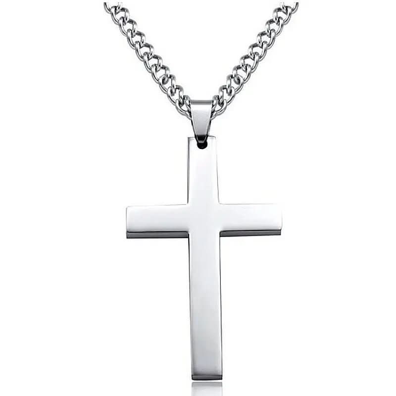 ElysianSteel | Stylish Classic Men's Cross Necklace with Durable Iron Chain 7