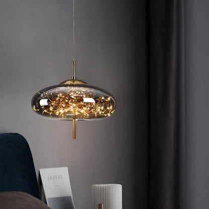 Sleek Black Glass Pendant Lighting Fixture