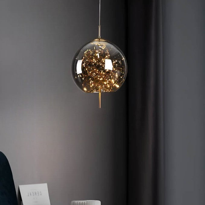 Sleek Black Glass Pendant Lighting Fixture