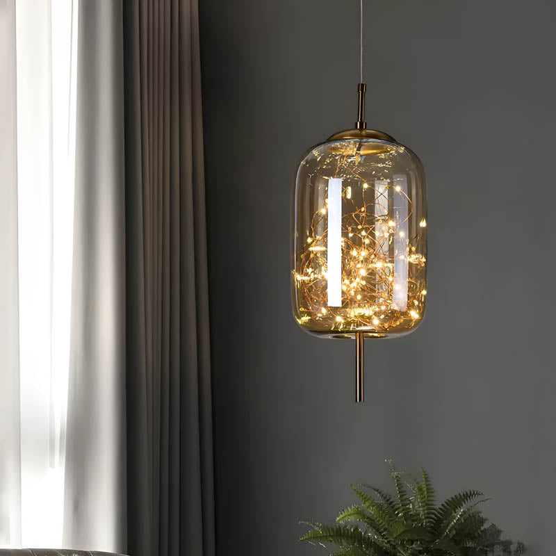 Sleek Black Glass Pendant Lighting Fixture