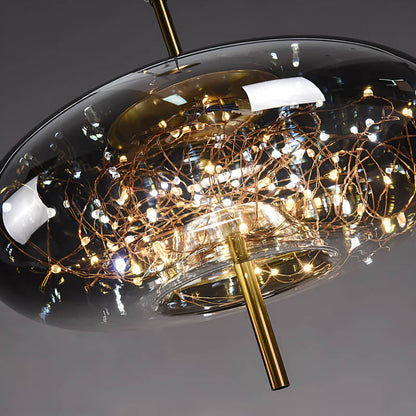 Sleek Black Glass Pendant Lighting Fixture