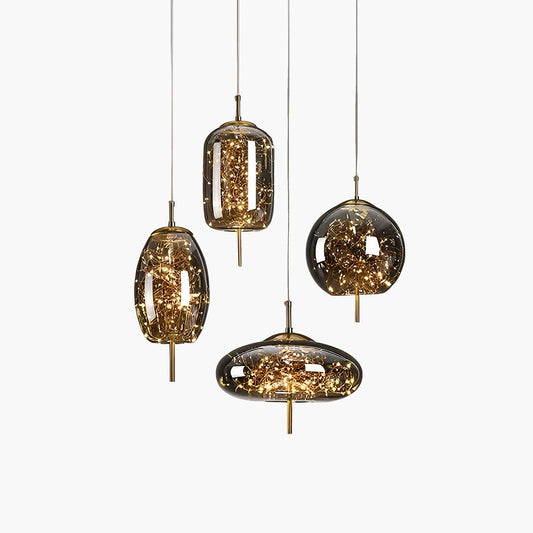 Sleek Black Glass Pendant Lighting Fixture - Lusomart