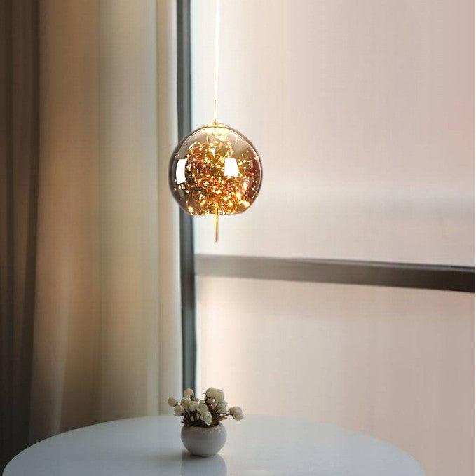 Sleek Black Glass Pendant Lighting Fixture