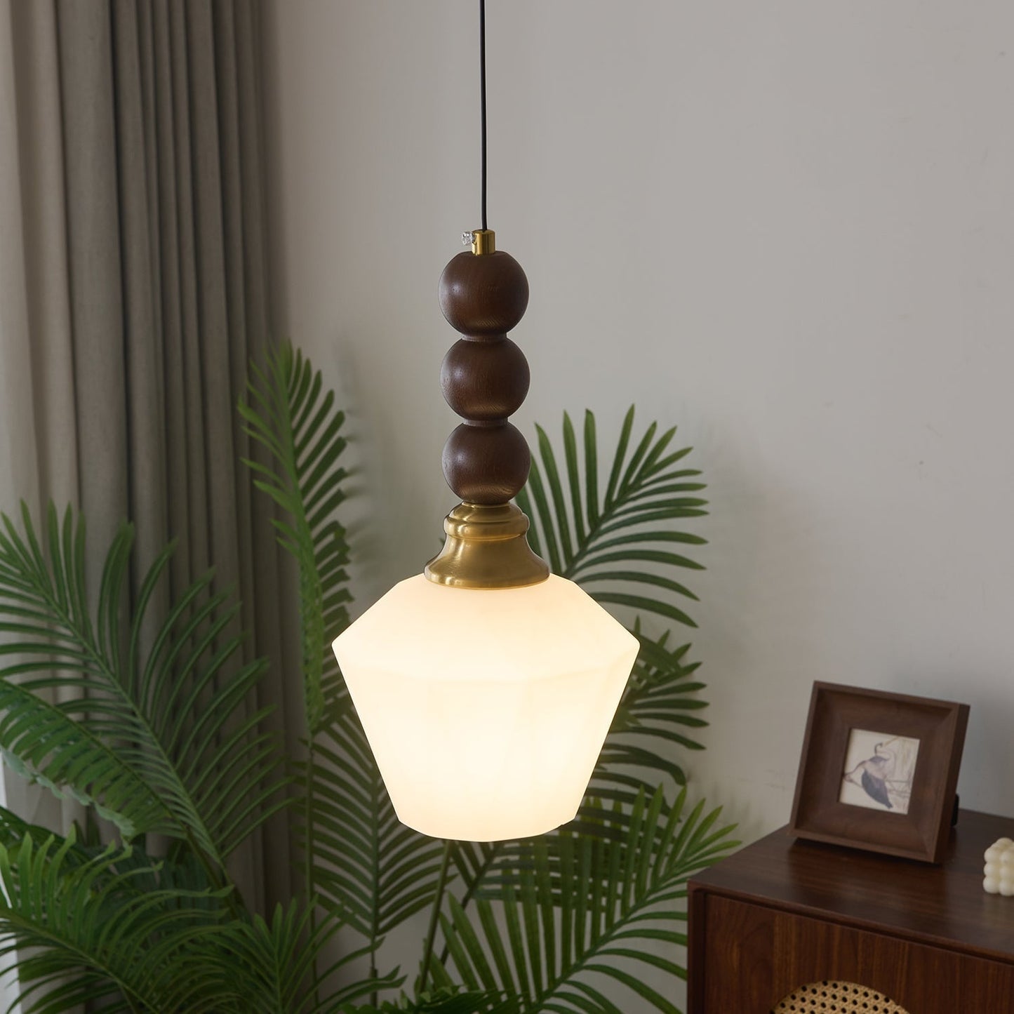 Rustic Wooden Hanging Lamp