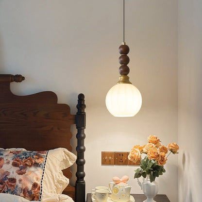 Rustic Wooden Hanging Lamp