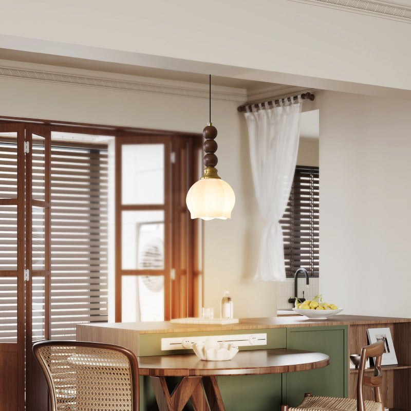Rustic Wooden Hanging Lamp