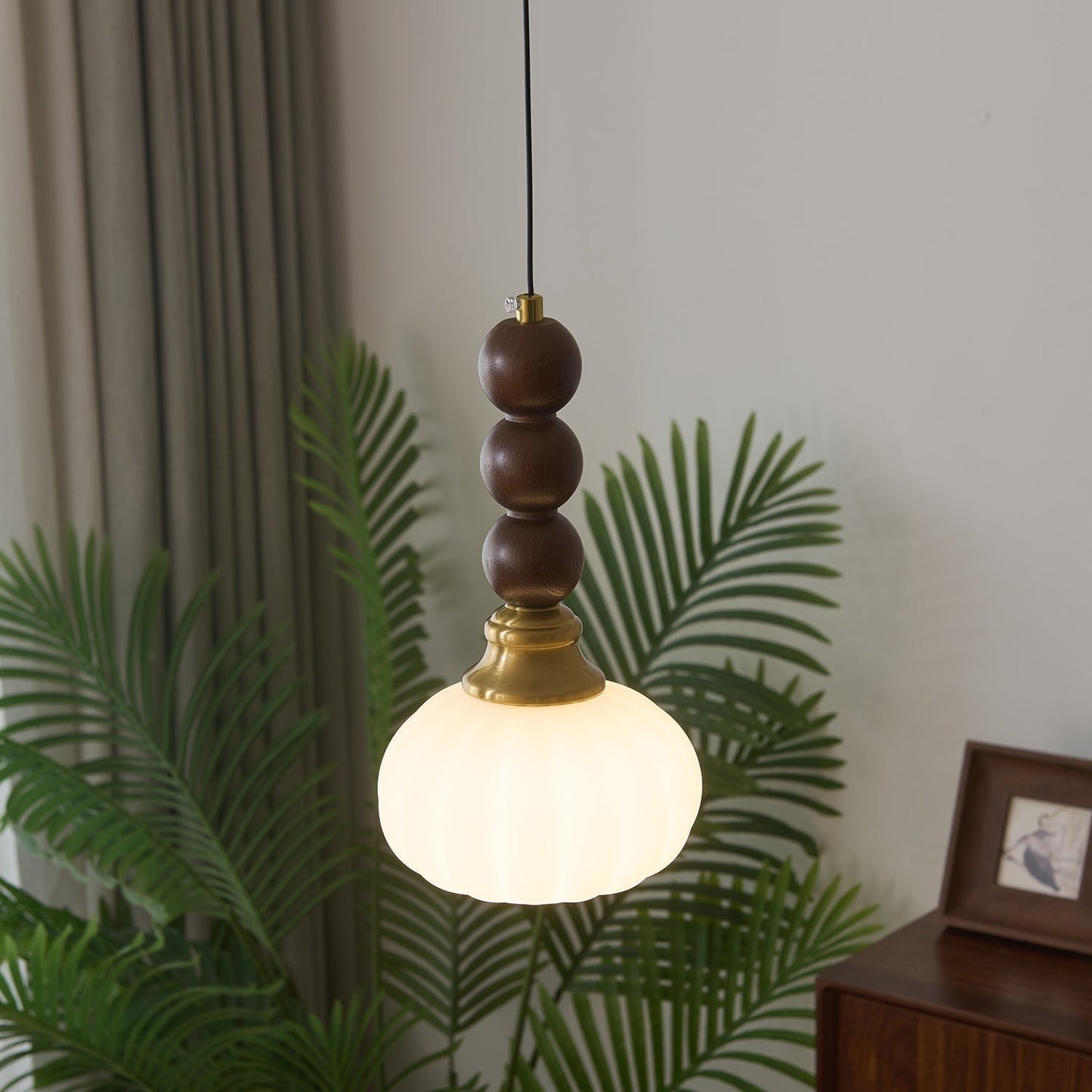 Rustic Wooden Hanging Lamp