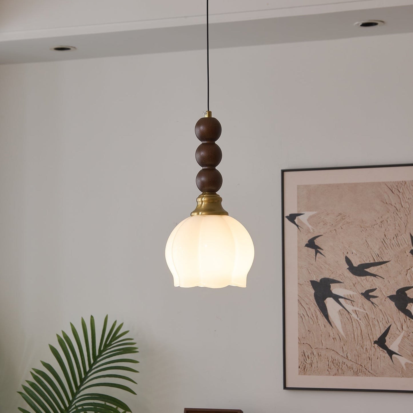Rustic Wooden Hanging Lamp