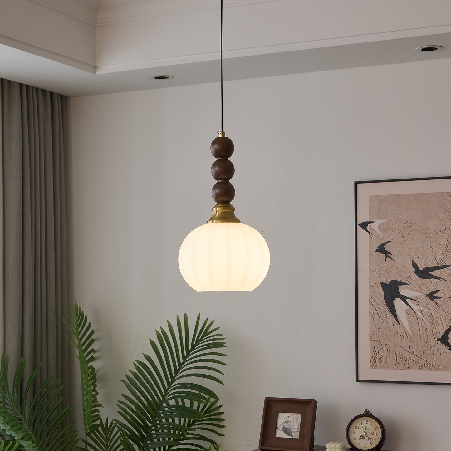 Rustic Wooden Hanging Lamp