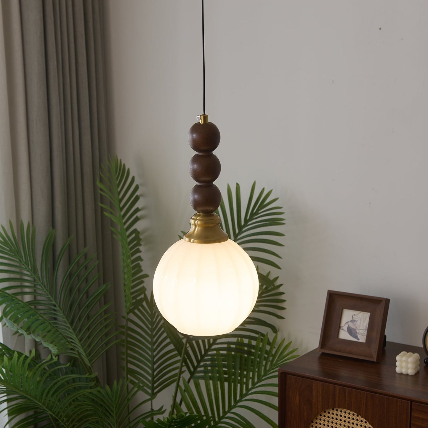 Rustic Wooden Hanging Lamp