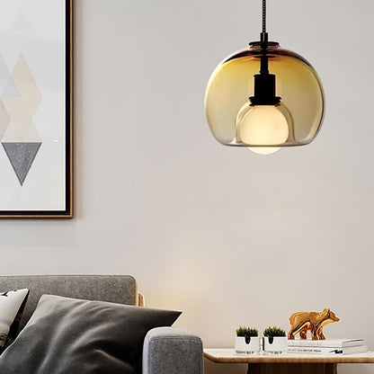 Edgy Black Glass Hanging Lamp