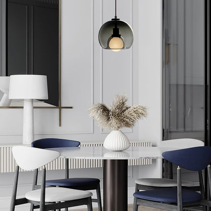 Edgy Black Glass Hanging Lamp