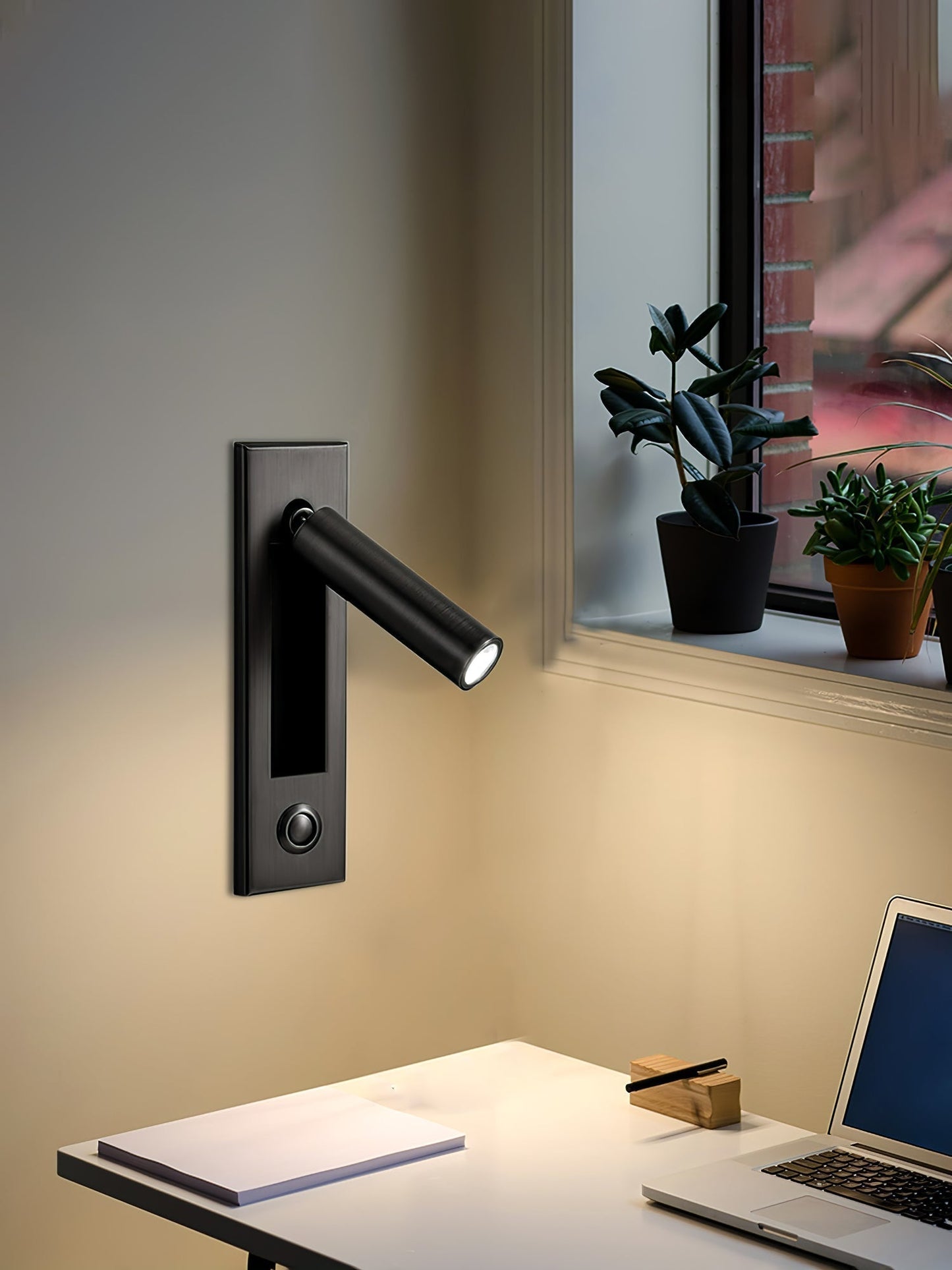 Soft Glow Bedside Wall Lamp with Reading Light