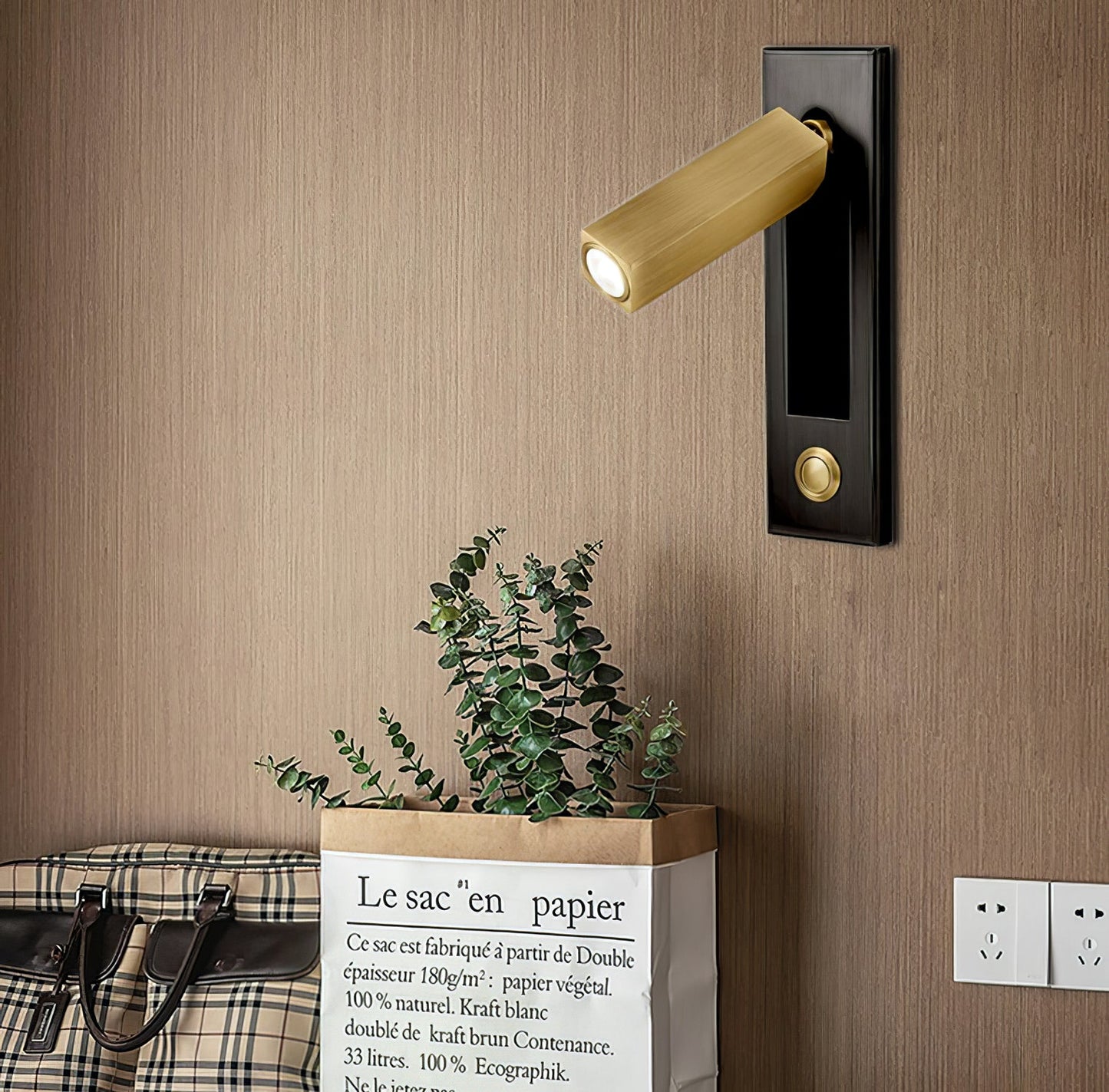 Soft Glow Bedside Wall Lamp with Reading Light