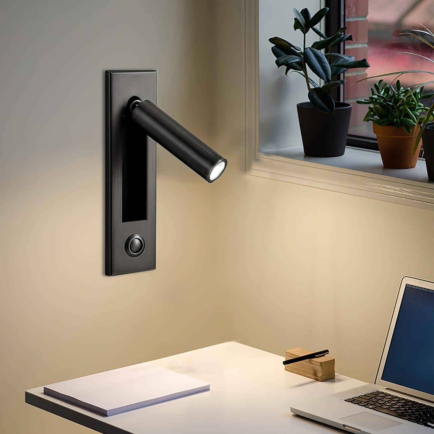 Soft Glow Bedside Wall Lamp with Reading Light