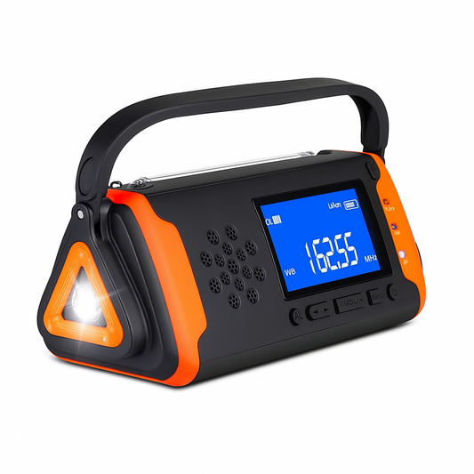Portable Solar Powered Emergency Radio With Hand Crank - Lusomart