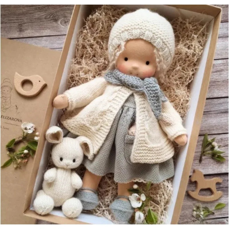 Emma | Handmade Cotton Plush Doll – Waldorf Soft Toy with Fabric Box | Adorable & Cuddly | For Kids’ Birthday & Everyday Fun 13