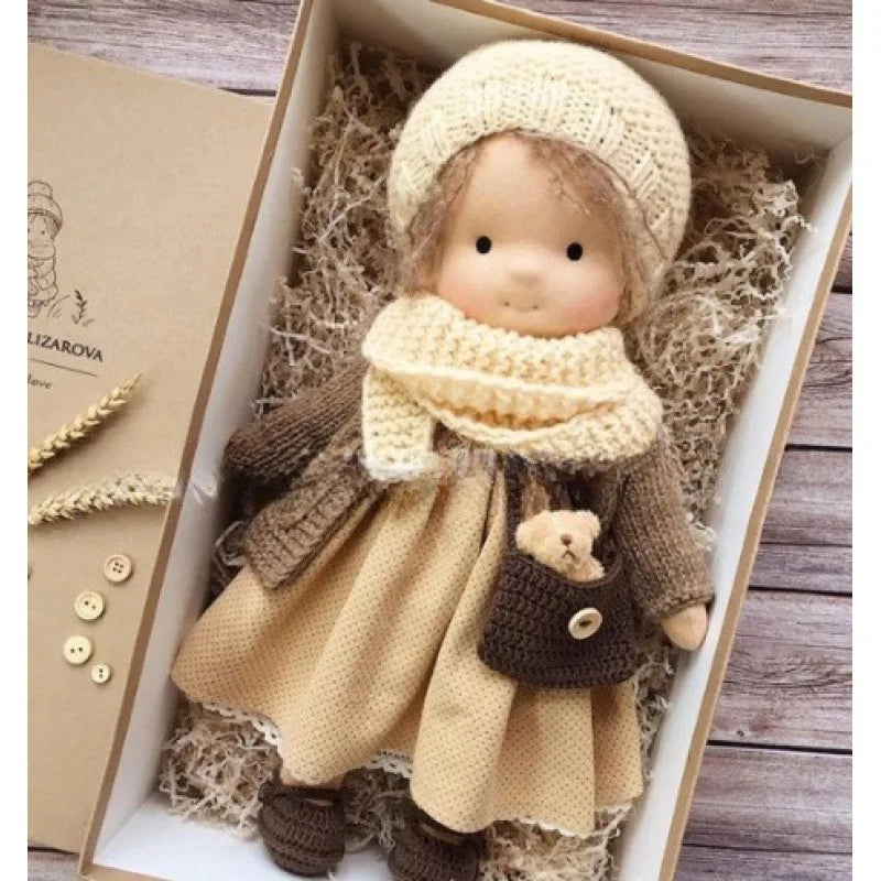 Emma | Handmade Cotton Plush Doll – Waldorf Soft Toy with Fabric Box | Adorable & Cuddly | For Kids’ Birthday & Everyday Fun 16