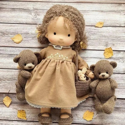Emma | Handmade Cotton Plush Doll – Waldorf Soft Toy with Fabric Box | Adorable & Cuddly | For Kids’ Birthday & Everyday Fun 2