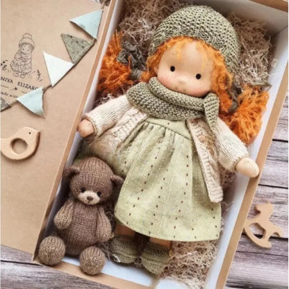 Emma | Handmade Cotton Plush Doll – Waldorf Soft Toy with Fabric Box | Adorable & Cuddly | For Kids’ Birthday & Everyday Fun 20